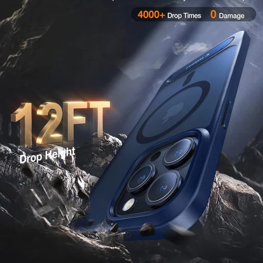 Torras - Pstand - iPhone 15 Pro Max - Sötétkék tok - 4