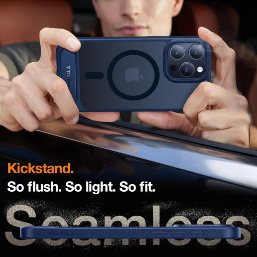 Torras - Pstand - iPhone 15 Pro Max - Sötétkék tok - 6