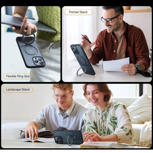 Torras - Ostand sorozat - iPhone 15 Pro Max - Fekete tok - 5