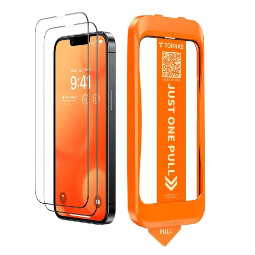 Torras - GlassGo Telepítő Mester (2 darab) - iPhone 16e/17e - Átlátszó üvegfólia - 2