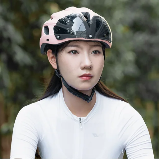 Rockbros biciklis sisak napellenzővel és UV védőszemüveggel, levehető napellenző, uniszex - Rózsaszín - 6