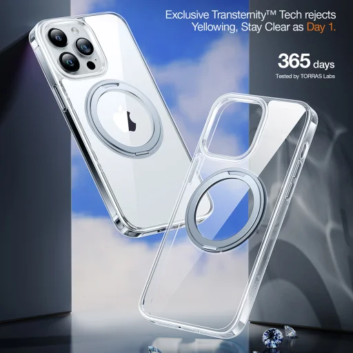 Torras - Ostand Pro sorozat - iPhone 15 Pro - Átlátszó tok - 5