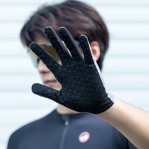 Rockbros légáteresztő teljes ujjú kerékpáros kesztyű, méret: XXL - Szürke - 4