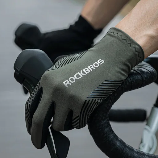 Rockbros cycling gloves spring/summer/autumn, full, size: L - green - 5