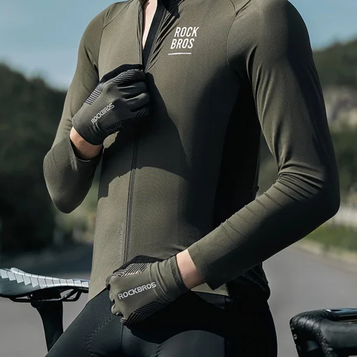 Rockbros cycling gloves spring/summer/autumn, full, size: L - green - 9