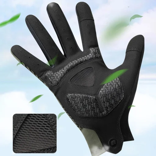 Rockbros cycling gloves spring/summer/autumn, full, size: L - green - 3