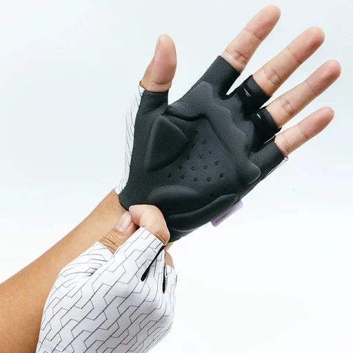 Rockbros MTB kerékpáros kesztyűk méret: L - fehér és fekete - 2