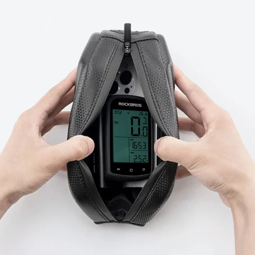 Rockbros kerékpártáska, merev, vázra, felső csőre, 1.4l - Fekete - 5