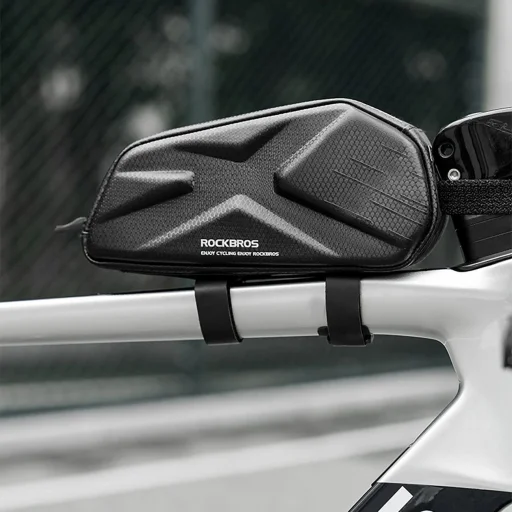 Rockbros kerékpártáska, merev, vázra, felső csőre, 1.4l - Fekete - 7