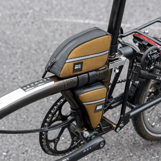 Rockbros háromszög alakú kerékpár váztáska 0.3l - Barna - 4