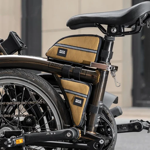 Rockbros háromszög alakú kerékpár váztáska 0.3l - Barna - 3