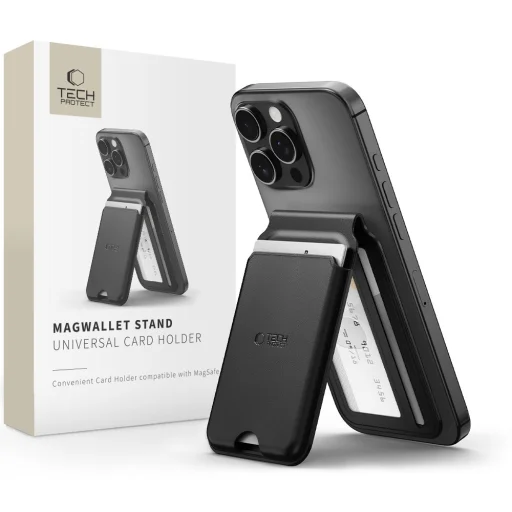 Tech-protect Magwallet Stand Magsafe Univerzális Mágneses Kártyatartó Fekete - 1