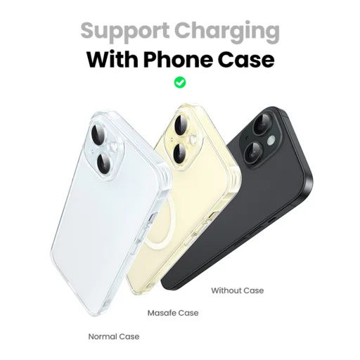 Ugreen - Vezeték nélküli töltő 2 az 1-ben W706 (45023) - MagSafe, iPhone-hoz, Apple Watch-hoz, AirPods-hoz, USB-C, 20W, 3A, Qi2, MPP - Fekete - 11