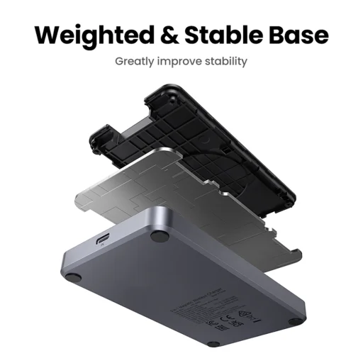 Ugreen - Vezeték nélküli töltő 2 az 1-ben W706 (45023) - MagSafe, iPhone-hoz, Apple Watch-hoz, AirPods-hoz, USB-C, 20W, 3A, Qi2, MPP - Fekete - 8