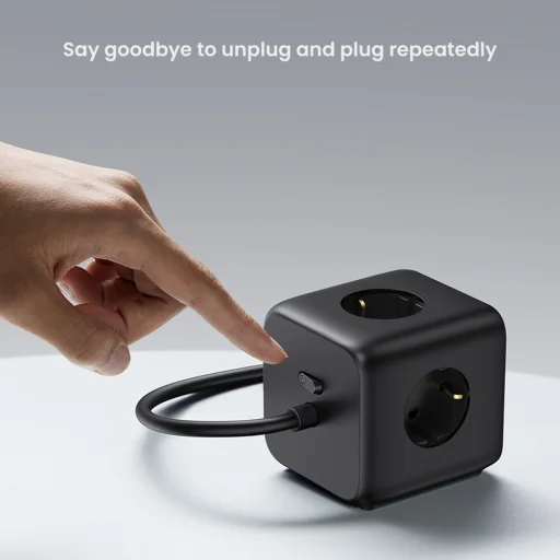 Ugreen - elosztó, fali töltő DigiNest Cube 7 az 1-ben CD268 (60113) - GaN, 2x USB-C, 2x USB, 3x AC, 2990W, 13A, PD65W - Fekete - 6