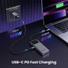  Ugreen - Docking Station Uno 6 az 1-ben CM888 (35998) - LED kijelző, 2x USB, 2x Type-C, HDMI, 10Gb/s, 4K, 100W SD/TF foglalat - Fekete - 7