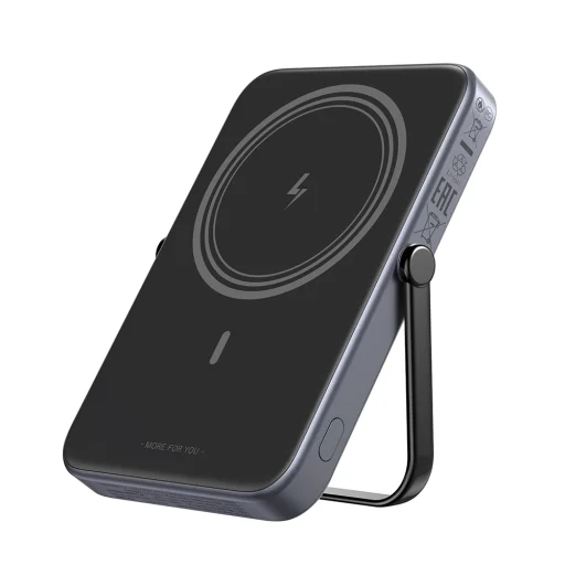  Ugreen - PB571 (35605B) Power Bank - Digitális kijelzővel, Gyors töltés, Mágneses, Vezeték nélküli, 5000mAh, USB-C, 18W, 5V/3A - Szürke - 2