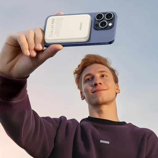 Ugreen - Vezeték nélküli Power Bank PB561 (25919) - MagSafe, Gyors töltés, 10000mAh, Type-C, PD20W, 5V/3A - Szürke - 4