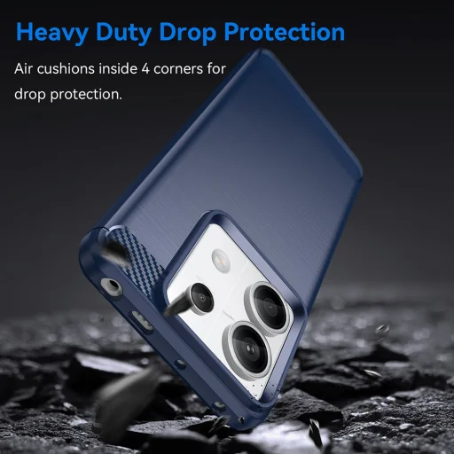  Techsuit - Szénszilikon - Xiaomi Redmi Note 14 5G - Fekete tok - 5