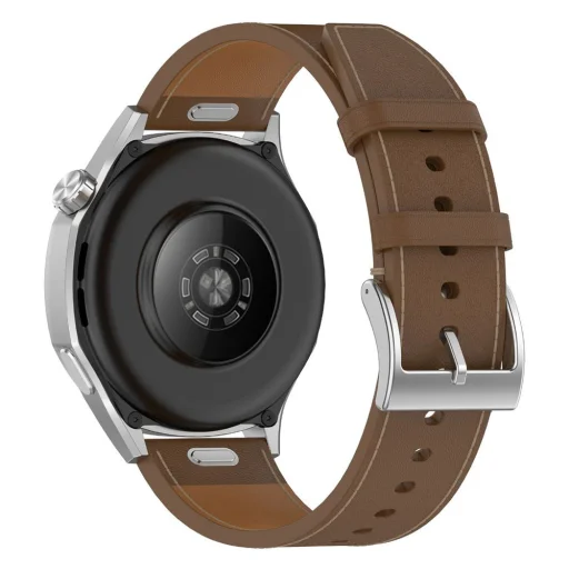  Techsuit - 20mm-es óraszíj (W073) - Samsung Galaxy Watch4/5/Active 2, Huawei Watch GT 3 (42mm)/GT 3 Pro (43mm) - Barna - 4