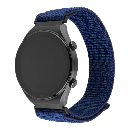  Fixed - Nejlon Sportos Szíj 20mm - Samsung Galaxy Watch 4/5/Active 2, Huawei Watch GT 3 (42mm)/GT 3 Pro (43mm) - Sötétkék - 1
