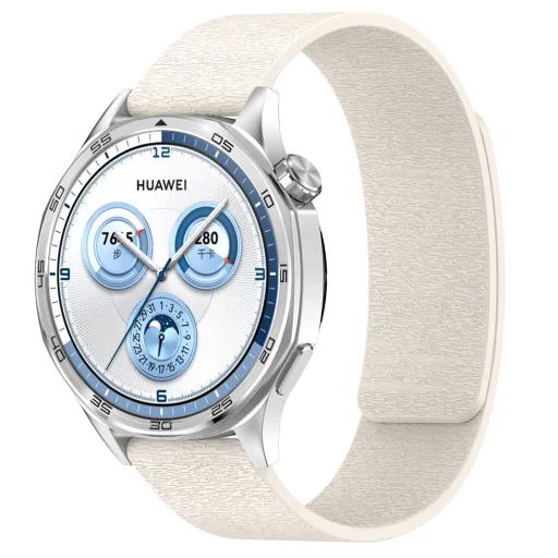  Techsuit - Óraszíj 22mm (W074) - Samsung Galaxy Watch (46mm)/Watch 3/Gear S3, Huawei Watch GT/GT 2/GT 3 (46mm) - Bézs - 2