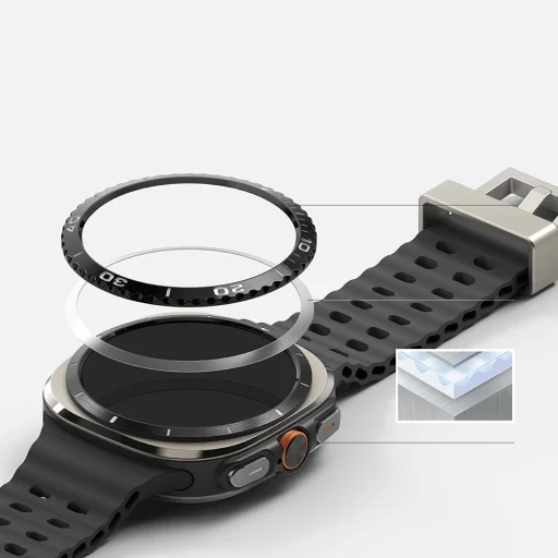  Ringke - Előlap Stílus - Samsung Galaxy Watch Ultra 2024/2025 47mm - Fekete (CB-GW7U-47-02) - 4