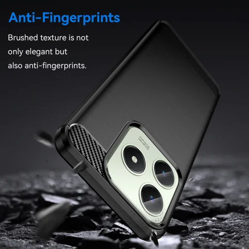  Techsuit - Szén Szilikon - Realme C63 / C61 - Fekete tok - 2