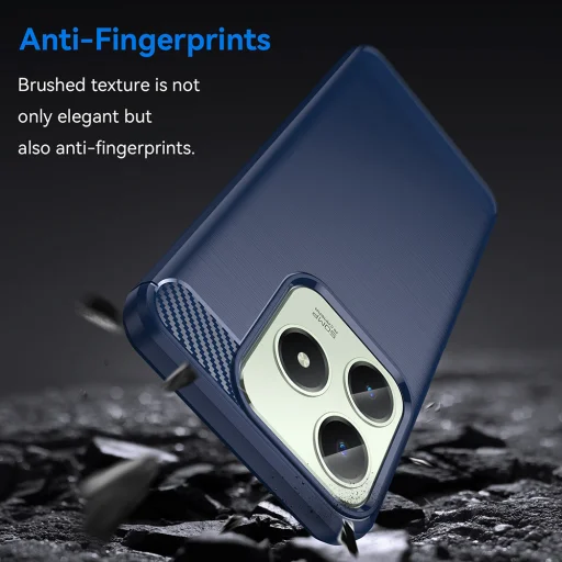  Techsuit - Szén Szilikon - Realme C63 / C61 - Kék tok - 2