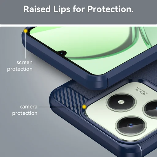  Techsuit - Szén Szilikon - Realme C63 / C61 - Kék tok - 5