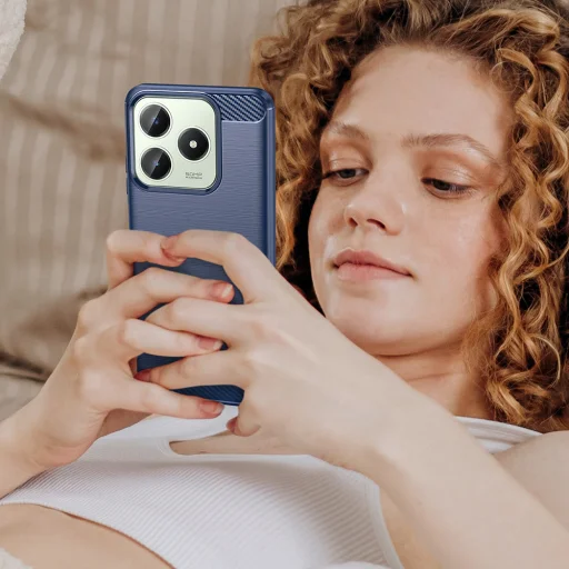  Techsuit - Szén Szilikon - Realme C63 / C61 - Kék tok - 6