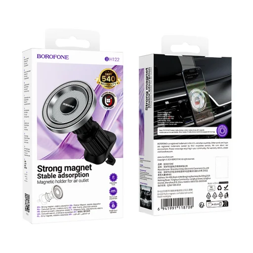Borofone Autós tartó BH122 Profit mágneses szellőzőrácshoz fekete - 9