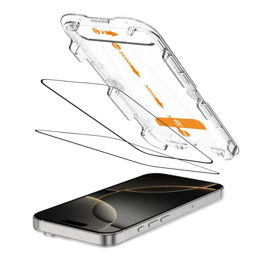 Tech-protect Quick Set+ 2-pack iPhone 16 Pro fekete üvegfólia - 2
