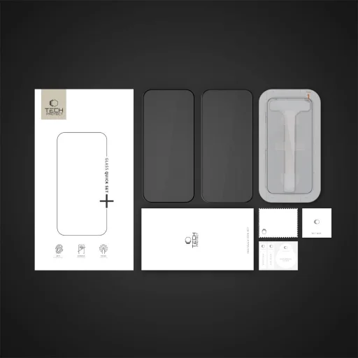 Tech-protect Quick Set+ 2-pack iPhone 16 Pro fekete üvegfólia - 6