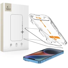  iPhone 13 / 13 Pro / 14 / 16 Edzett üveg Tech-protect Quick Set+ 2-pack Fekete üvegfólia