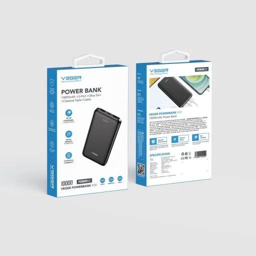 VEGER powerbank 10000 mAh 2A A10 (W1065) fekete - 7
