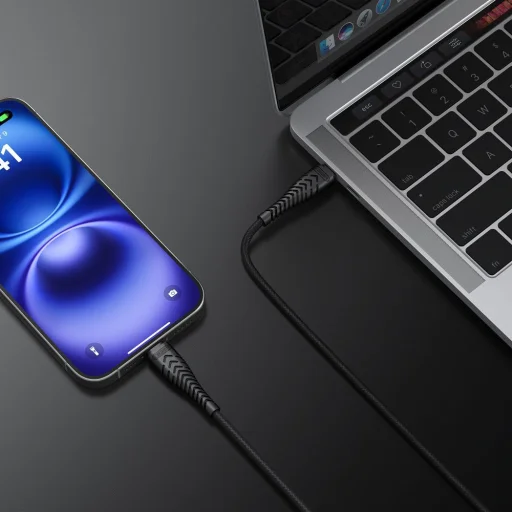 VEGER Type-C kábel Type to Type C PD 3A 60W V106 1,2 m fekete - 2