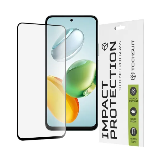  Techsuit - 111D Teljes Borítású / Teljes Ragasztású Üveg - Honor 200 Smart / X7c - Fekete üvegfólia - 1