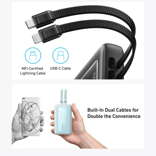 Anker - Hordozható töltő (A1681G11) - 2x USB-C, Lightning, USB, 30W, 20000mAh - Fekete - 6