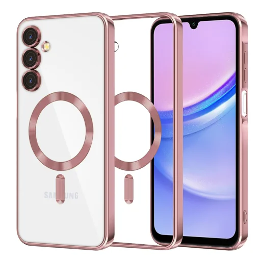 Techsuit - Luxusný kryštálový MagSafe - Samsung Galaxy A15 4G / A15 5G - Ružový obal - 1