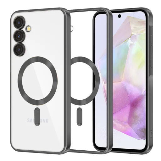  Techsuit - Luxus Kristály MagSafe - Samsung Galaxy A35 5G - Fekete tok - 1