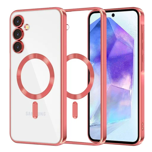  Techsuit - Luxus Kristály MagSafe - Samsung Galaxy A55 5G - Piros tok - 1