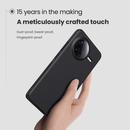 Nillkin Super Frosted PRO hátlap tok Xiaomi Poco F7 Pro-hoz, fekete - 3