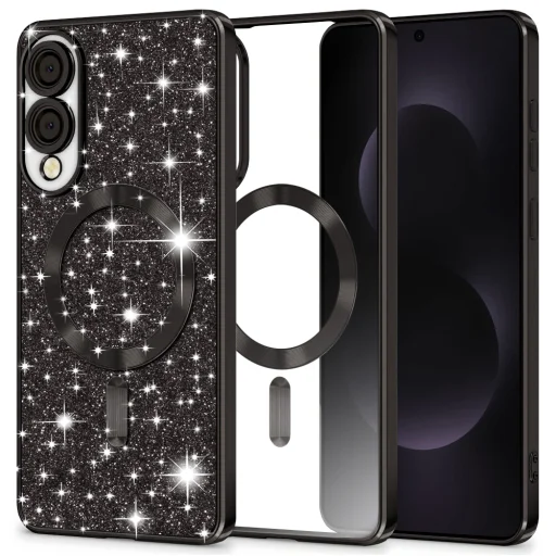  Techsuit - Luxus Csillogó MagSafe - Samsung Galaxy S25 Edge - Fekete tok - 1