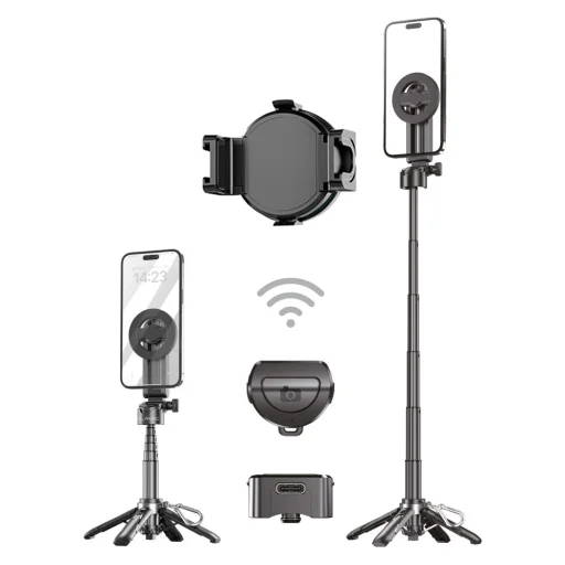 Blavec Aluminium Coco Mini P05 Magsafe tripod + távirányító + tartó 0,41 méter (SSCMP05-MTRHB041) fekete - 2