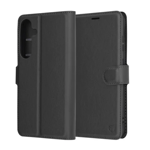  Techsuit - Bőr Foliótok - Samsung Galaxy S25 Plus - Fekete tok - 1