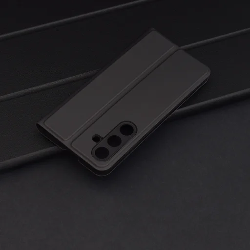  Techsuit - Magskin Könyv - Samsung Galaxy S25 Plus - Fekete tok - 6