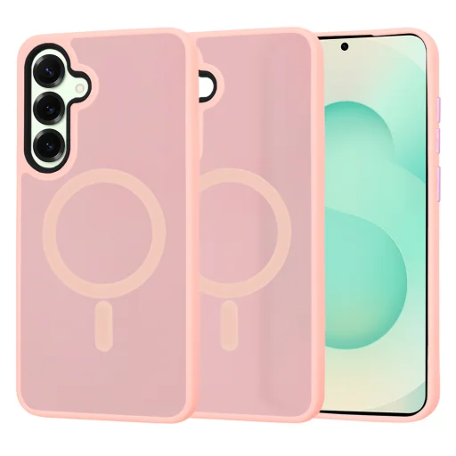  Techsuit - HaloFrost MagSafe Sorozat - Samsung Galaxy S25 Plus - Rózsaszín tok - 1