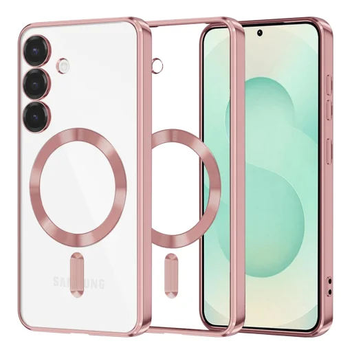  Techsuit - Luxus Kristály MagSafe - Samsung Galaxy S25 Plus - Rózsaszín tok - 1