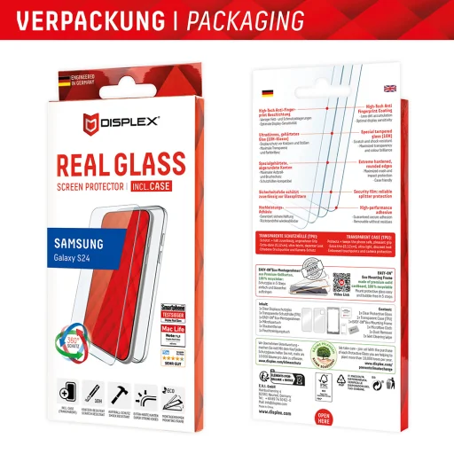  Displex - Prémium [Csomag] Valódi Üveg + Tok - Samsung Galaxy S24 - Átlátszó üvegfólia - 7